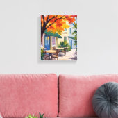 Toile Autumn Cafe Watercolor Fall Foliage (Insitu(Salon))
