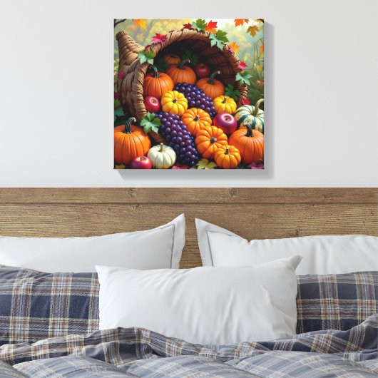Toile Autumn Harvest and Blessings Cornucopia (Insitu(Chambre))
