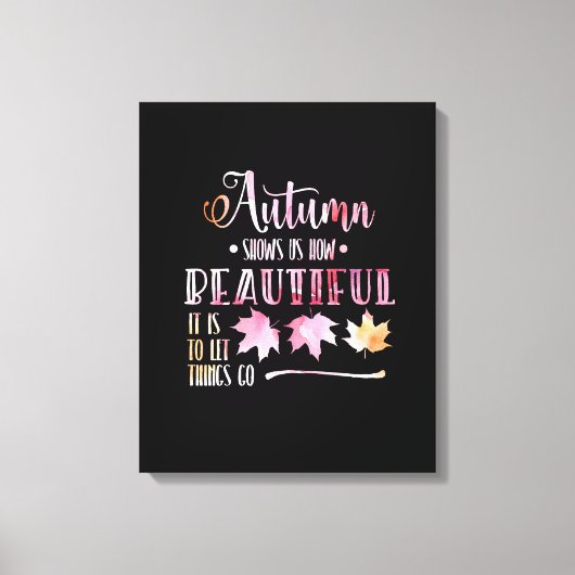 Toile Autumn leaves, fall, goodbye, poem. Calligraphy (Recto)
