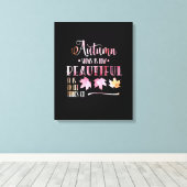 Toile Autumn leaves, fall, goodbye, poem. Calligraphy (Insitu (Plancher de Bois))