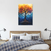 Toile Autumn Tree Mosaic Geometric Glow Art (Insitu(Chambre))