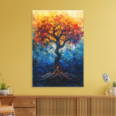 Toile Autumn Tree Mosaic Geometric Glow Art (Insitu(Salon))