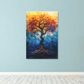 Toile Autumn Tree Mosaic Geometric Glow Art (Insitu (Plancher de Bois))