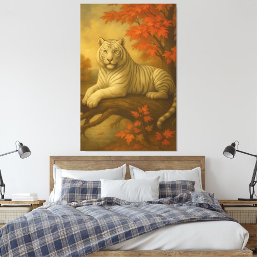 Toile Autumn White Tiger – Fine Art Canvas (Insitu(Chambre))