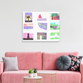 Toile aux scènes colorées (Insitu(Salon))