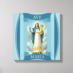 Toile AVE MARIA VIRGIN MARY CHRIST ENFANT Rosary