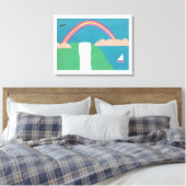 Toile avec arc-en-ciel et scène de cascade (Insitu(Chambre))