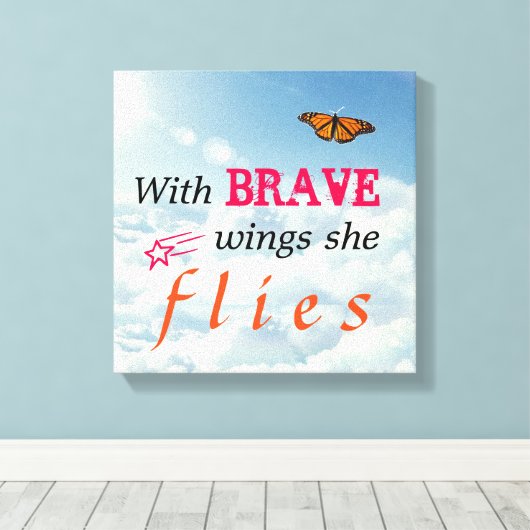 Toile Avec des ailes courageuses, elle vole (Insitu (Plancher de Bois))