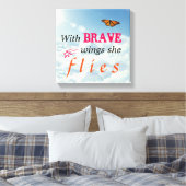 Toile Avec des ailes courageuses, elle vole (Insitu(Chambre))