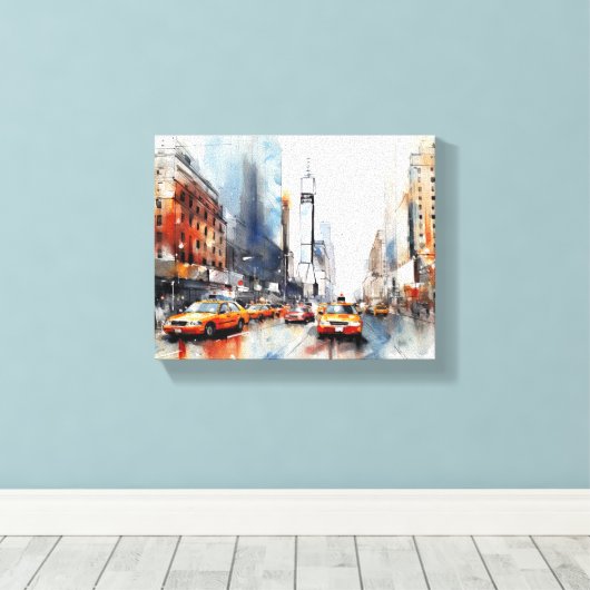 Toile avec New York City, paysage peint. (Insitu (Plancher de Bois))