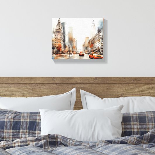 Toile avec New York City, paysage peint. (Insitu(Chambre))