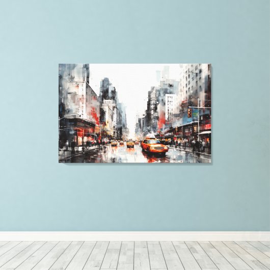 Toile avec New York City, paysage peint. (Insitu (Plancher de Bois))