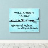 Toile Avec nom de famille; Quant à moi et ma maison Bibl (Insitu (Plancher de Bois))