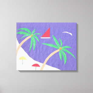 Toile avec scène de plage
