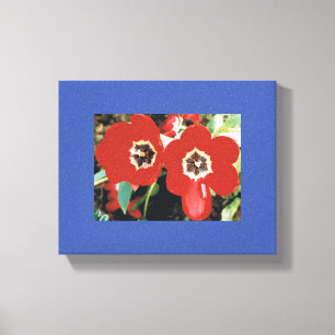 Toile avec tulipes rouges