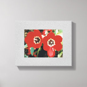Toile avec tulipes rouges