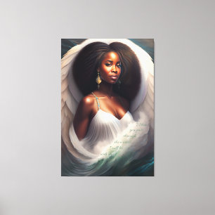 Toile Avec vous Écriture Ange Africaine Américaine