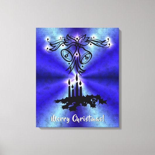 Toile Avent, magie de Noël sur bleu (Recto)