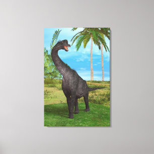 Toile Aventure de dinosaure à long cou dans la jungle