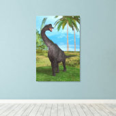 Toile Aventure de dinosaure à long cou dans la jungle (Insitu (Plancher de Bois))
