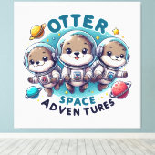 Toile Aventures spatiales de la loutre (Insitu (Plancher de Bois))
