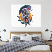 Toile Aventurier Spatial Rétro Créature Cosmique Sci Fi (Insitu(Chambre))