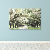 Toile Avenue des Chênes, Boone Hall Plantation Aquarelle (Insitu (Plancher de Bois))