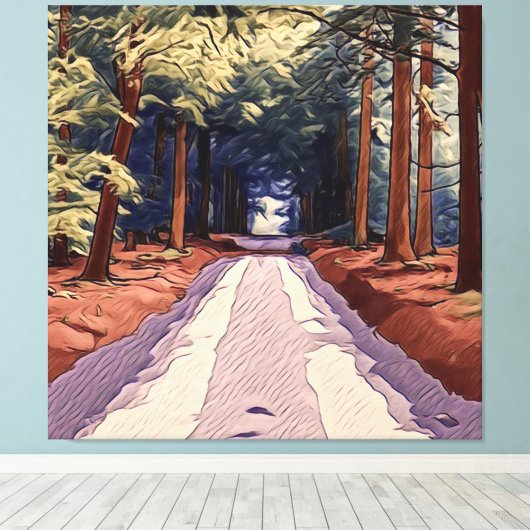 Toile Avenue, Trees, Path (Insitu (Plancher de Bois))