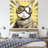 Toile Aviator Cat Goggles Sunburst Portrait (Insitu(Chambre))