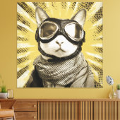 Toile Aviator Cat Goggles Sunburst Portrait (Insitu(Salon))