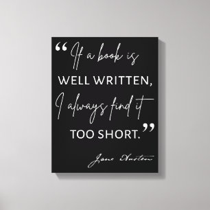 Toile Avid Reader II - Citation Jane Austen