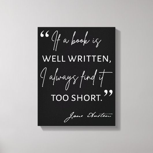 Toile Avid Reader II - Citation Jane Austen (Recto)