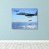Toile Avion F-15E Strike Eagle de l'US Air Force (Insitu (Plancher de Bois))