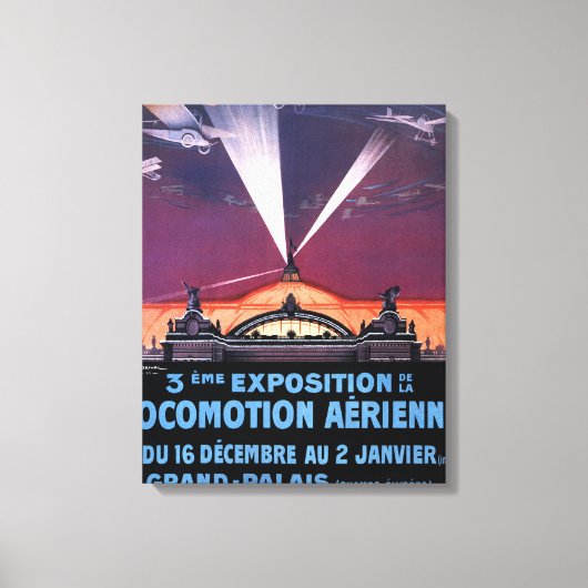 Toile Avion volant au-dessus de l'affiche de la lumière (Recto)