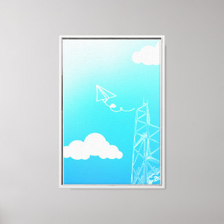 Toile Avions papier d'une ville