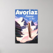 Toile Avoriaz, poster Voyage Ski Français (Recto)
