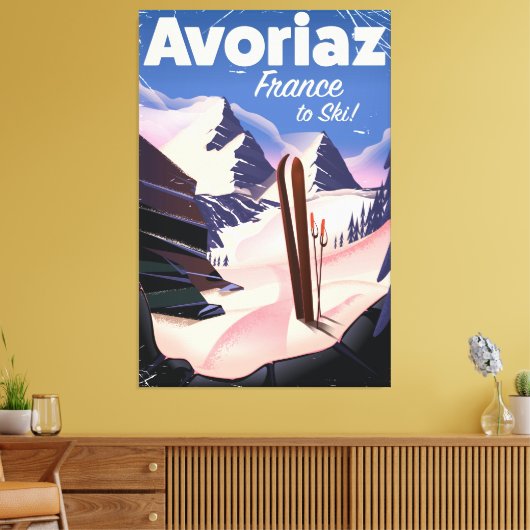Toile Avoriaz, poster Voyage Ski Français (Insitu(Salon))