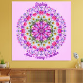Toile Avril Fleur de naissance Daisy personnalisée Manda (Insitu(Salon))