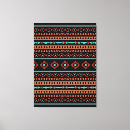 Toile Aztec Rusts Turquoise Noir Motifs mélangés Motif (Recto)
