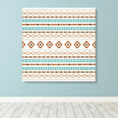 Toile Aztec Turquoise Terracotta Crème Noire Mixte Motif (Insitu (Plancher de Bois))