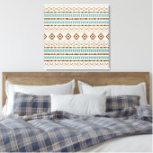 Toile Aztec Turquoise Terracotta Crème Noire Mixte Motif (Insitu(Chambre))