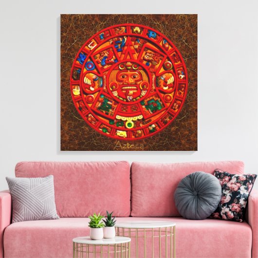 Toile AZTECA ~ Maya\Aztec Sun Calendar Art Imprimer (Insitu(Salon))