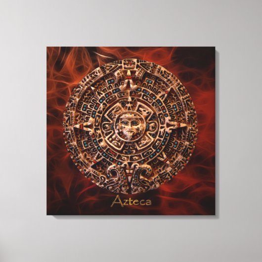 Toile AZTECA ~ Mayan - Aztec Sun Calender Art Imprimer (Recto)