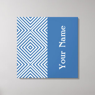 Toile Azure Diamond Chevron avec nom @ Emporiomoffa