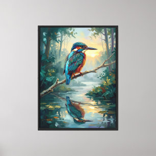 Toile Azure Reverie — Martin-pêcheur dans la nature, pei