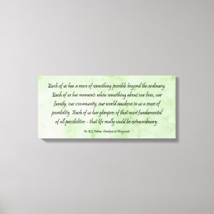 Toile B J Palmer Vie extraordinaire Chiropratique