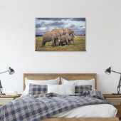 Toile Baby African Elephant avec famille (Insitu(Chambre))