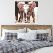 Toile Baby Elephant mignon Eléphant africain avec maman (Insitu(Chambre))