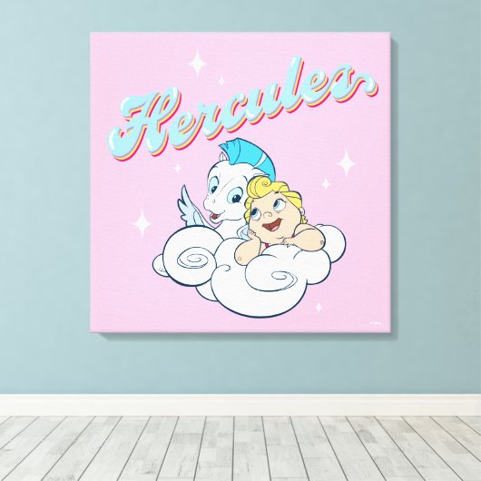 Toile Baby Hercules and Pegasus on a Cloud Canvas Print (Insitu (Plancher de Bois))