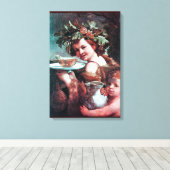 TOILE BACCHUS, RAISINS ET VIN BLANC (Insitu (Plancher de Bois))